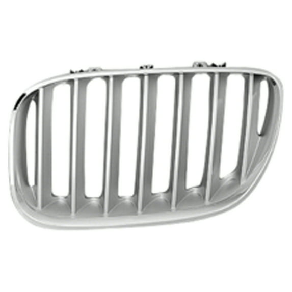 New Aftermarket Premium Fit Chrome / Titanium Silver Driver Side Grille 51137124815 fits 2004-2006 BMW X5