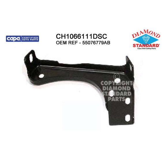 New Aftermarket CAPA Front Driver Side Inner Bumper Mounting Bracket Replaces 55076779AB fits 1999-2001 Dodge Ram 1500 Custom Standard Cab Pickup 2-Door