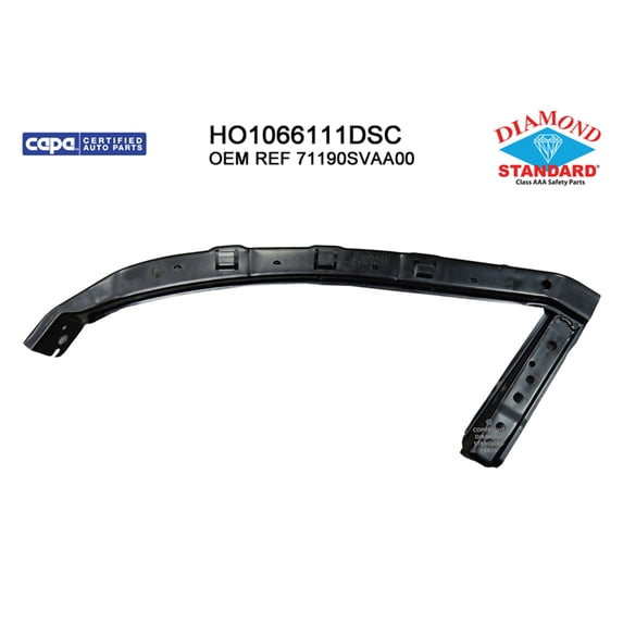 New Aftermarket CAPA Front Driver Side Upper Bumper Cover Support Replaces 71190SVAA00 fits 2006-2011 Honda Civic DX Coupe 2-Door