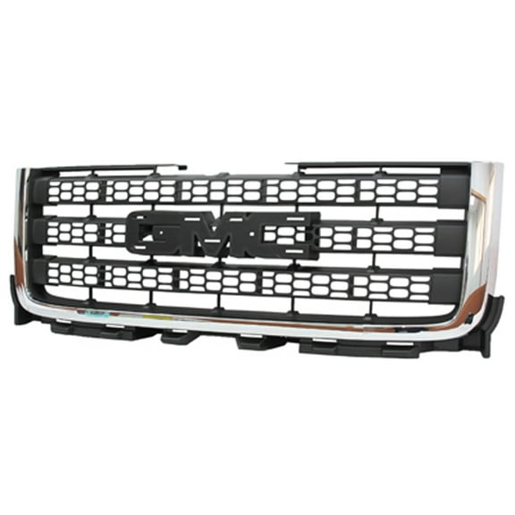 New Aftermarket Premium Fit Matte-Dark Gray / Chrome Front Grille 20966059 fits 2011-2014 GMC Sierra 2500 HD