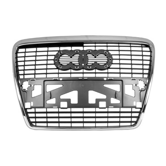 New Aftermarket Premium Fit Silver / Black / Chrome Front Grille 4F08536511QP fits 2005-2008 Audi A6 Quattro