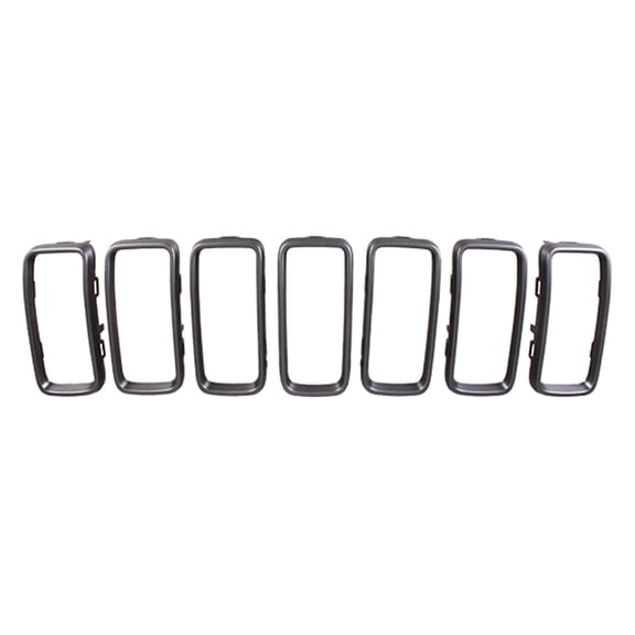 New Aftermarket  Premium Fit Silver / Black Grille Trim Ring Set 6VM91XS9AA CAPA fits 2022-2023 Jeep Renegade Trailhawk Elite Sport Utility 4-Door