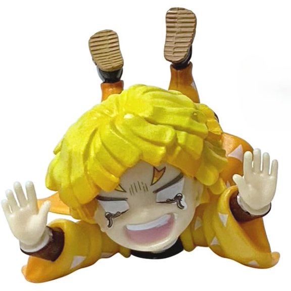 New Agatsuma Zenitsu, Hashibira Inosuke Figure q Version Action Figures PVC Character Model Statue Souvenirs Ornament Gifts (b)