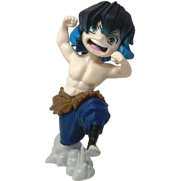 New Agatsuma Zenitsu, Hashibira Inosuke Figure q Version Action Figures PVC Character Model Statue Souvenirs Ornament Gifts (c)
