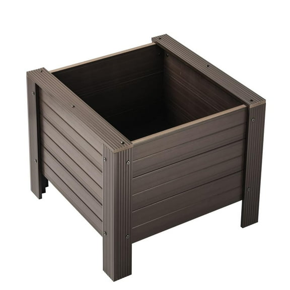 New Age Garden 24" ECOFLEX Square Planter, Walnut
