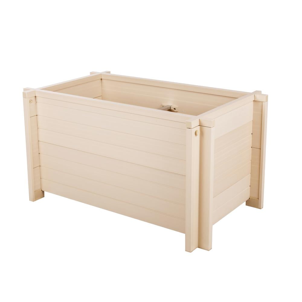 Beige Eco-Friendly 30" Wide Rectangular Planter