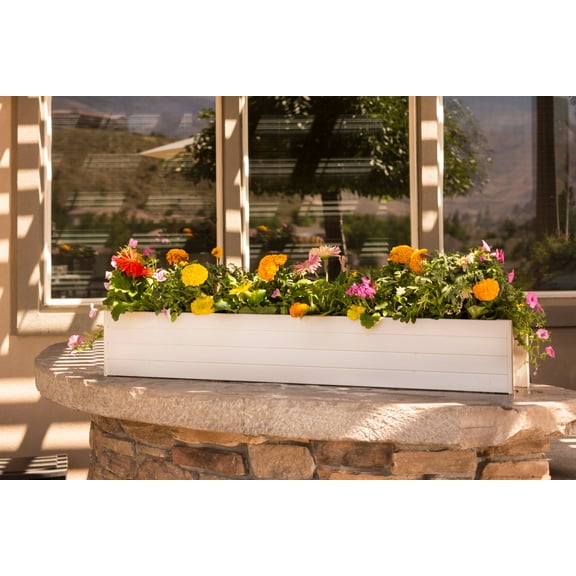 New Age Garden ECOFLEX 48" Window Box Planter, Moisture Resistant Outdoor Flower Box