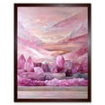 thumbnail image 1 of New Age Mystical Pink Quartz Crystal Landscape Mountains Art Print Framed Poster Wall Decor 12x16 inch, 1 of 5