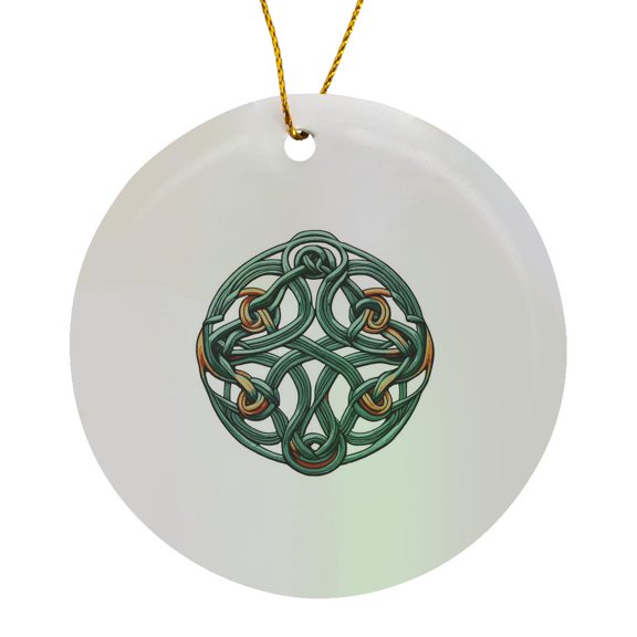 3drose, New Age Neo-pagan Pseudo-celtic Knotwork, Circle Porcelain Ornament