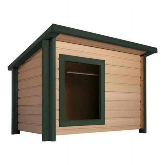 ECOH203XL-GN-16 Rustic Lodge Dog House, made with ECOFLEX - Quantity 1