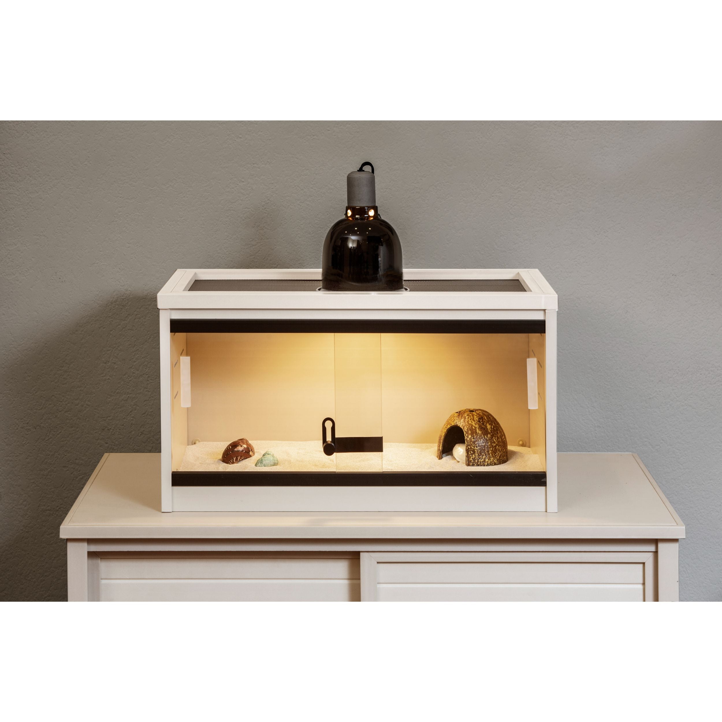 New Age Pet® ECOFLEX® 24 in. Mojave Reptile Terrarium Lounge - Durable Composite Habitat with Ventilated Side Panels, Removable Sliding Glass Doors and Mesh Screen Top for UV/Heat Lamp Setup