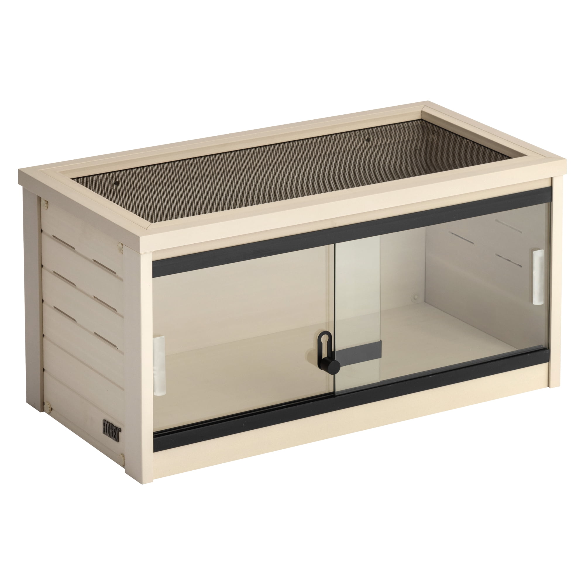 New Age Pet® ECOFLEX® 24 in. Mojave Reptile Terrarium Lounge - Durable Composite Habitat with Ventilated Side Panels, Removable Sliding Glass Doors and Mesh Screen Top for UV/Heat Lamp Setup
