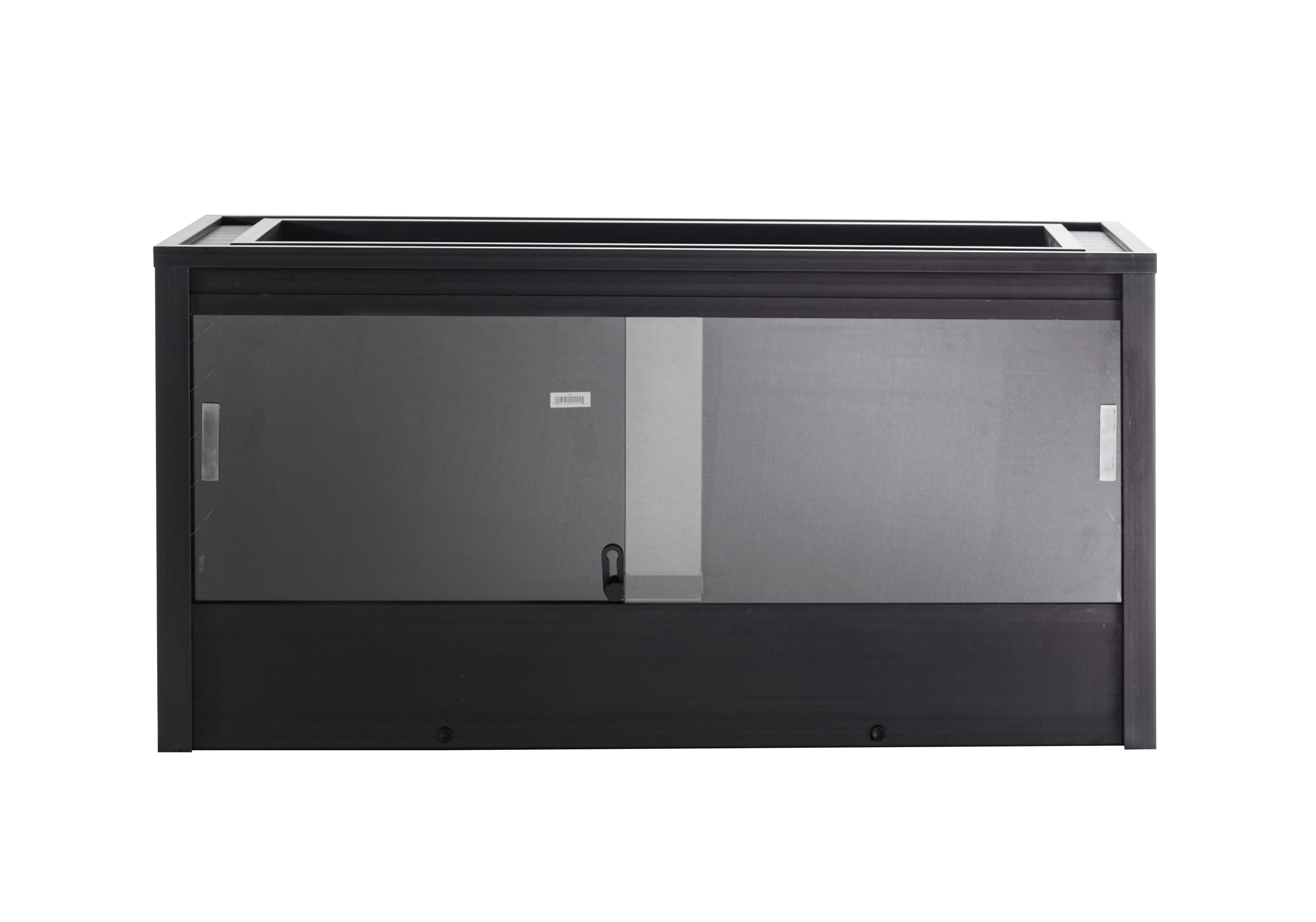 Black ECOFLEX 36 Inch Reptile Lounge Terrarium with Glass Doors