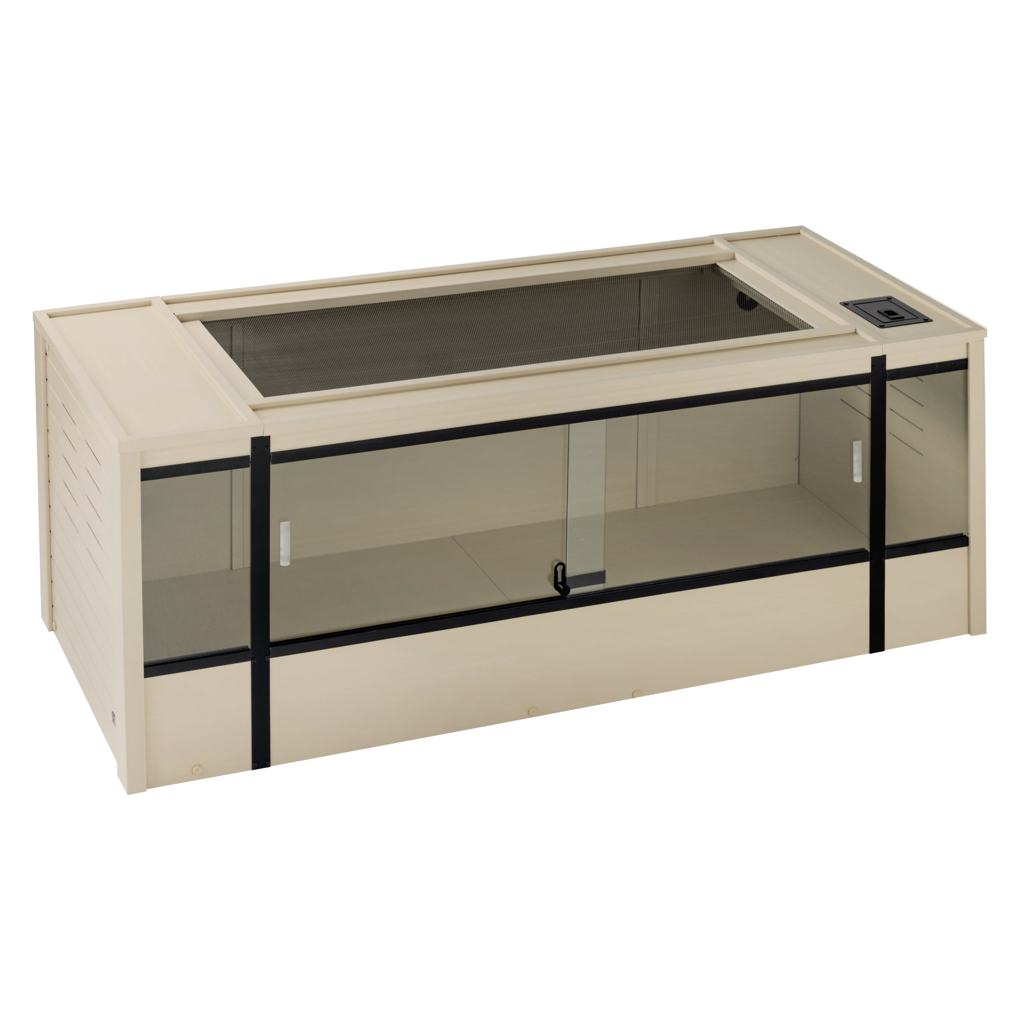 ECOFLEX 60" White Reptile Habitat Lounge with Glass Doors