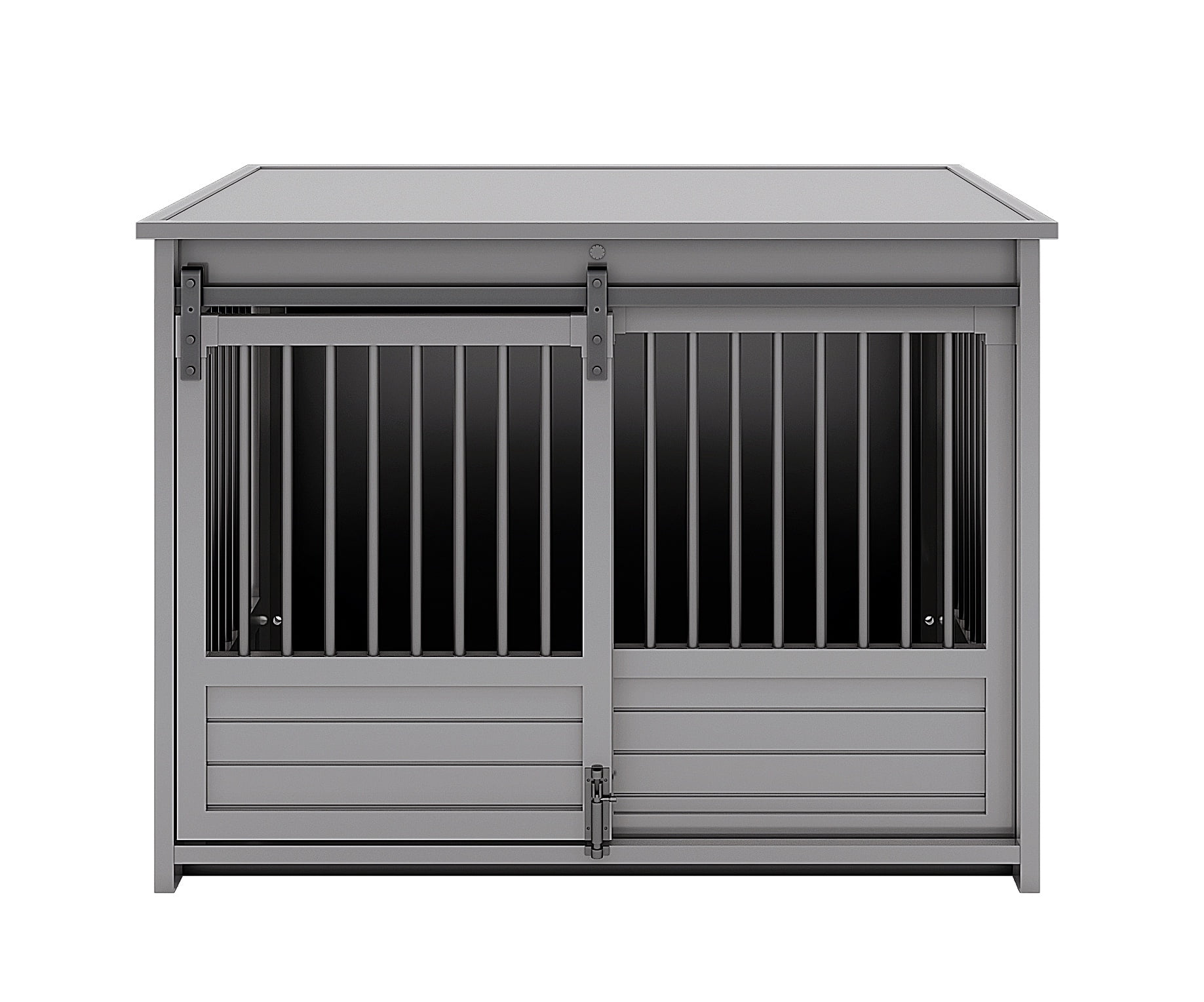 New Age Pet® ECOFLEX® Barn Door Dog Crate End Table Large, Grey, Eco