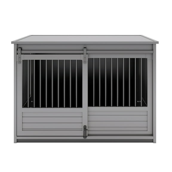 New Age Pet ECOFLEX® Barn Door Dog Crate & End Table, Indoor Furniture Style Kennel