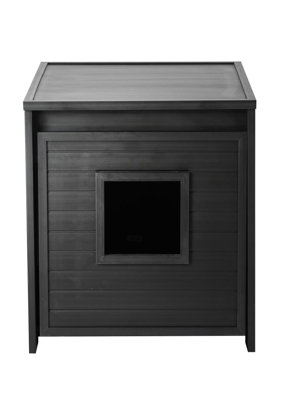 Black Wood Plastic Composite Rectangular Litter Box Enclosure Table