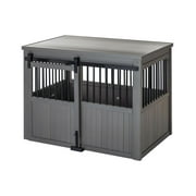 New Age Pet ECOFLEX® Homestead Sliding Barn Door Dog Crate-Grey