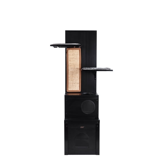 New Age Pet ECOFLEX® Kitty Climber Cat Tree with 2 Cubes, 2 Shelves, Sisal Scratcher