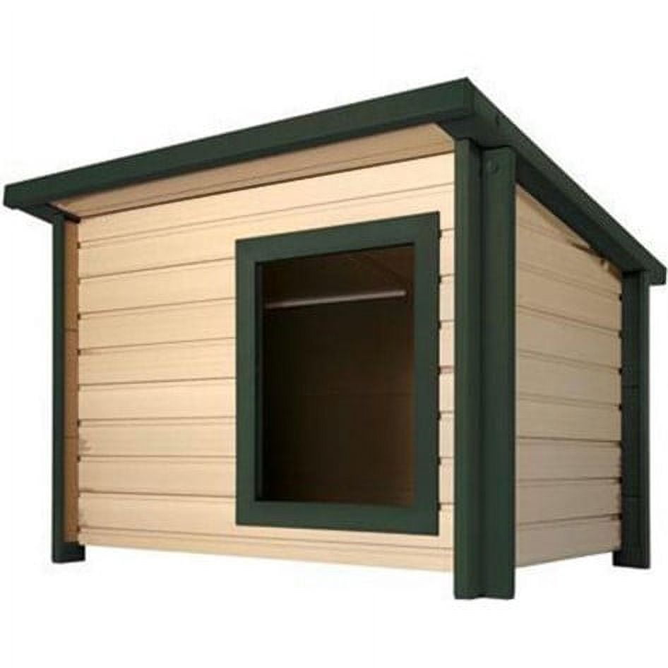 X-Large Maple and Green Insulated Plastic Dog House