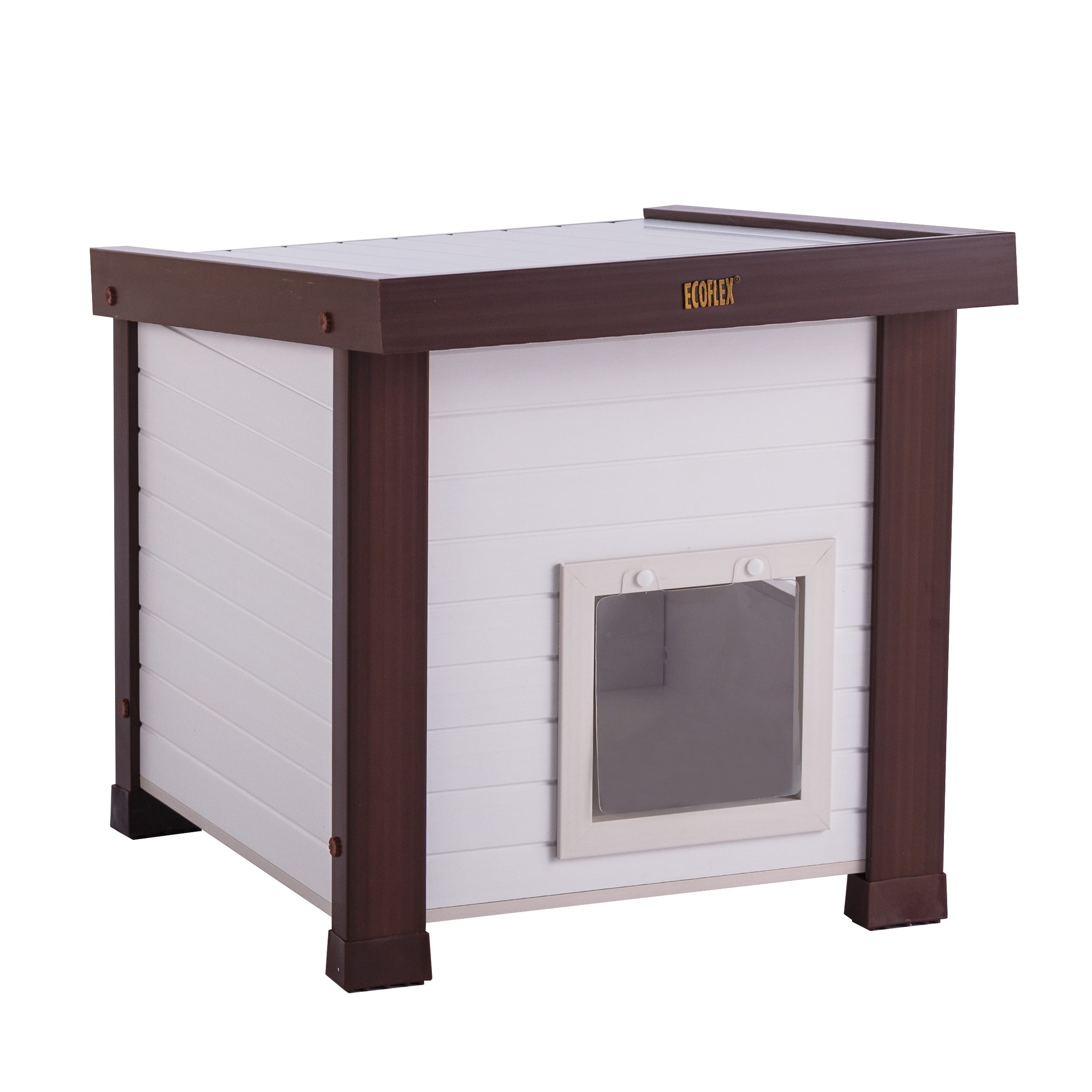 Maple and Brown ECOFLEX Outdoor Cat House with Dual Entry