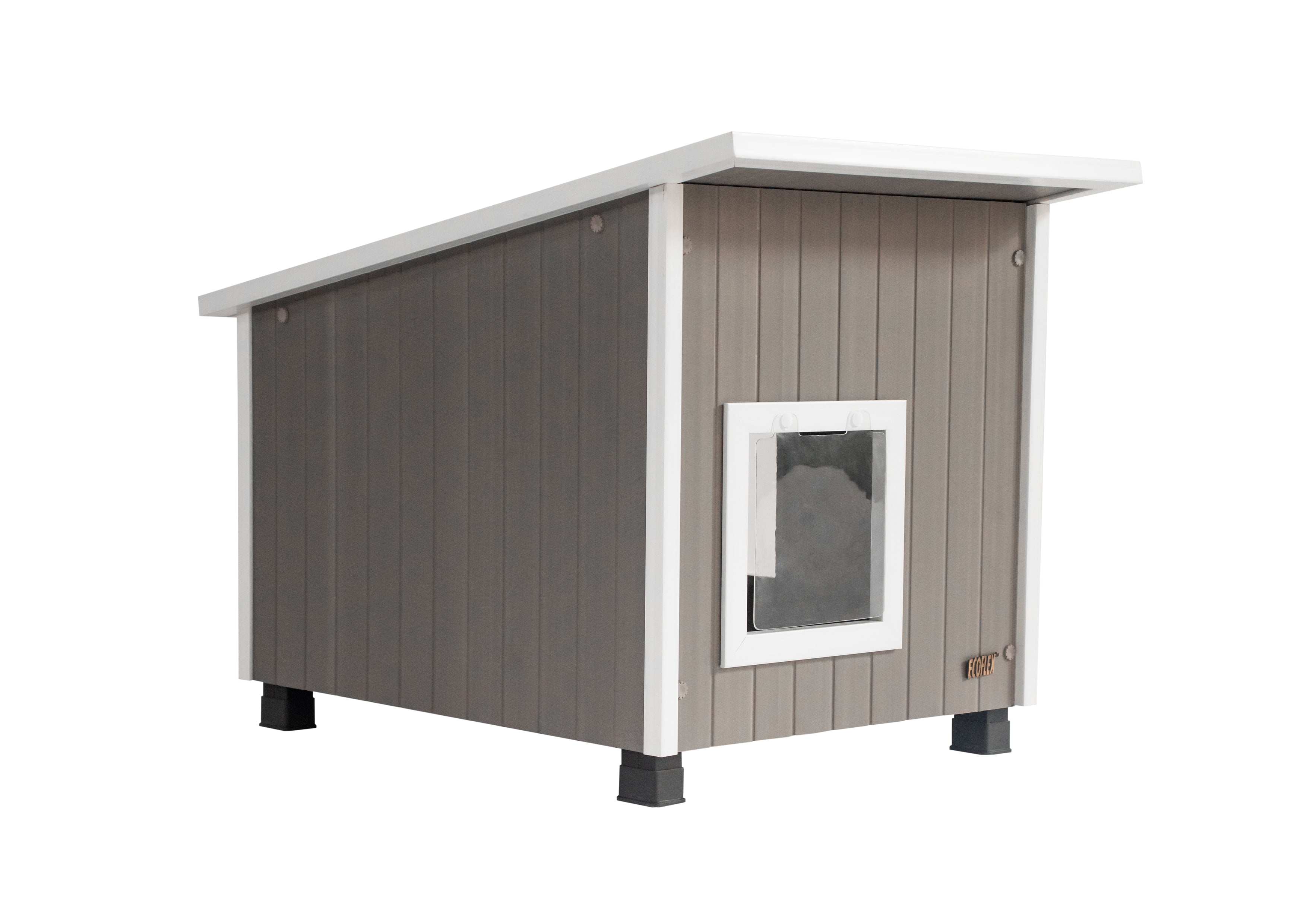 Extra Large Gray and White ECOFLEX Outdoor Cat House