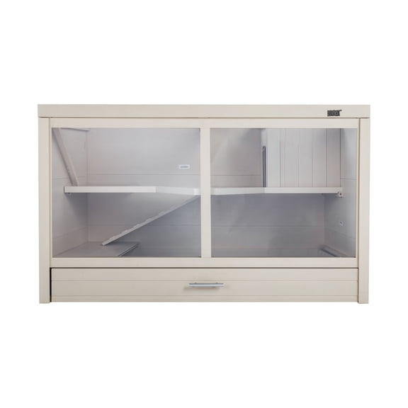 New Age Pet® ECOFLEX® Park Avenue Indoor Rabbit Hutch, Durable Wood Plastic Composite, Scratch Resistant Polycarbonate Panel, Stainless Steel Mesh Lid, Easy Assembly, Holds 2 Rabbits, Maple Finish