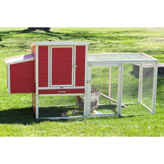 New Age Pet ECOFLEX Sonoma Chicken Coop, Dual-Level with Ventilation, Nesting Box, and NeveRust Stainless Steel Pen, Easy Assembly, Non-Toxic, Moisture and Odor Resistant, Ideal for 1-3 Hens