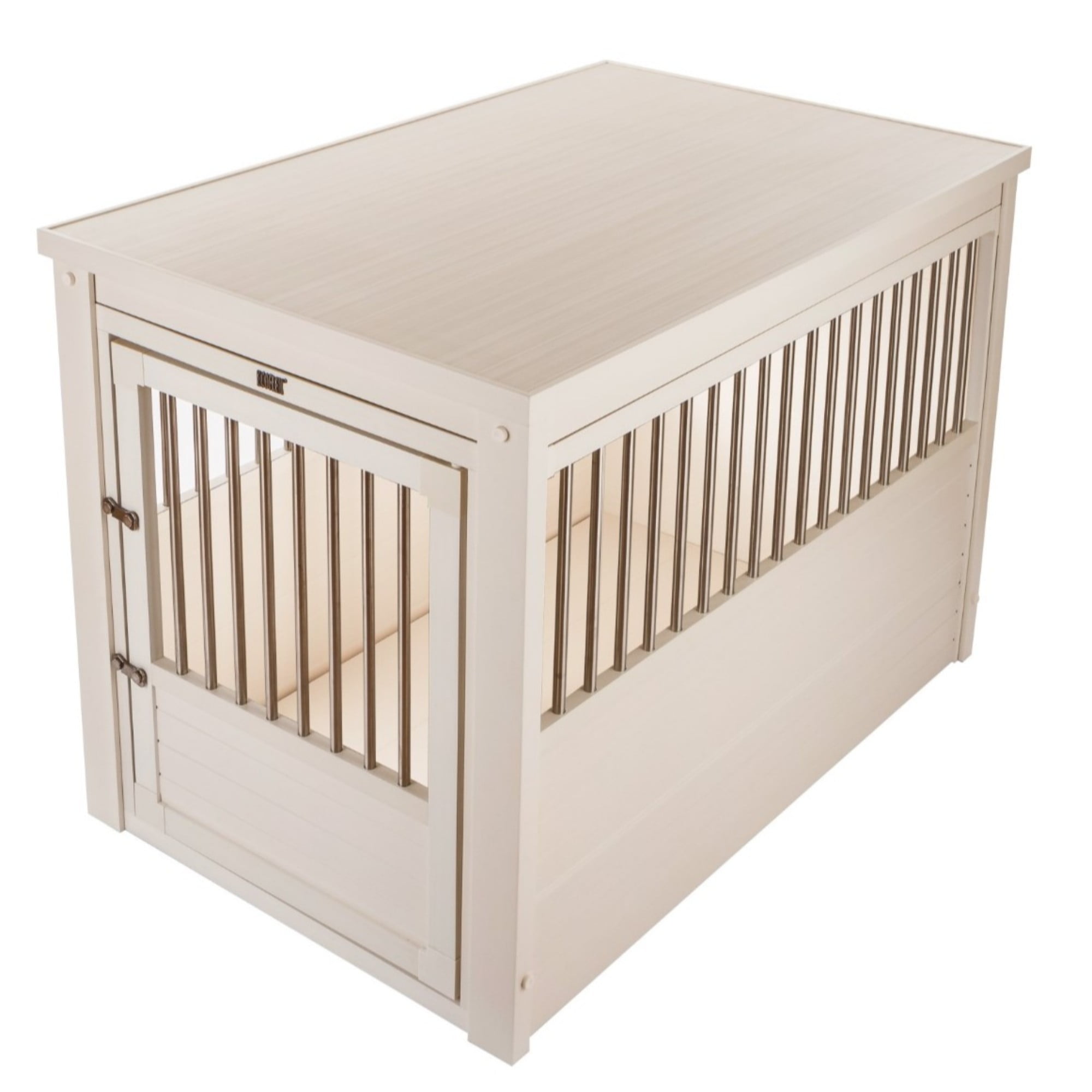 New Age Pet Ecoflex Furniture Style Dog Crate End Table Antique White