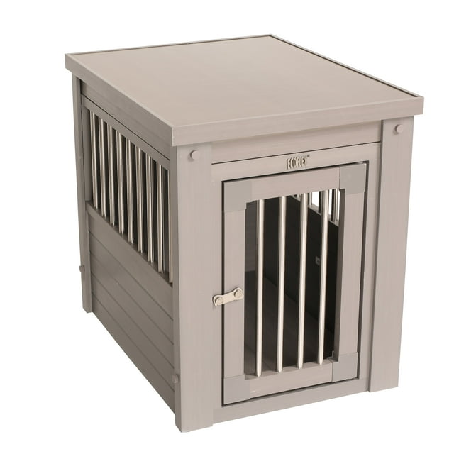 New Age Pet Ecoflex Furniture Style Dog Crate End Table Antique White Large