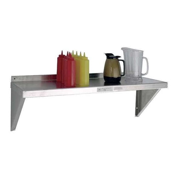 New Age Industrial Aluminum Wall Shelf, 12"D x 24"W x 13-1/4"H, Silver NS675A