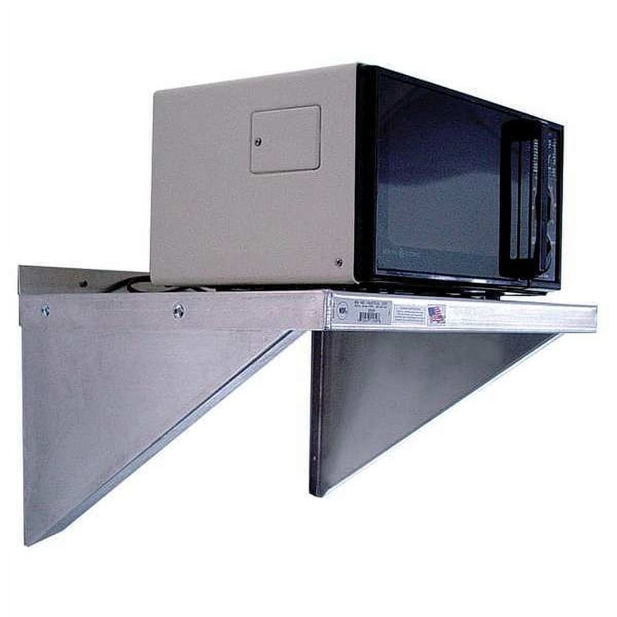 Silver Aluminum Wall-Mounted Microwave Storage Shelf