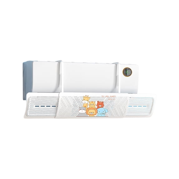 New Air Conditioner Wind Deflector, Wall-Mounted Universal Air Guide Plate, Anti-Direct Blowing Wind Shield - Cartoon Animal Pattern, Adjustable Length, Easy Installation - For
