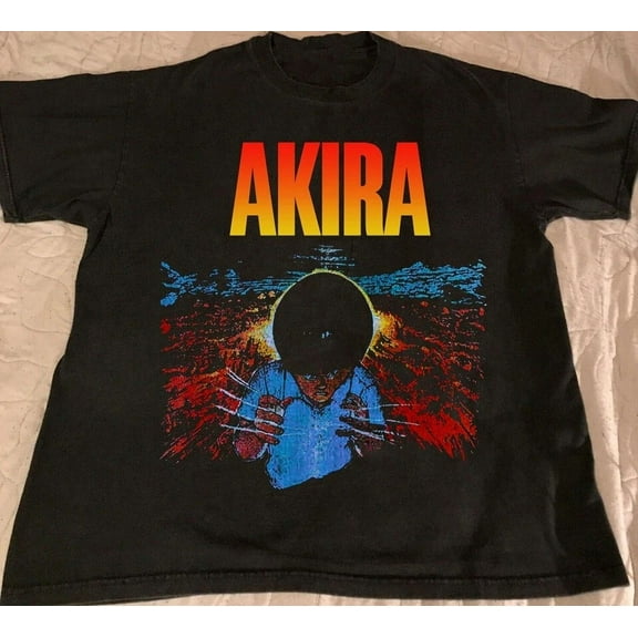 New Akira graphitti nime Black Short Sleeve Tee Shirt Gift family C005