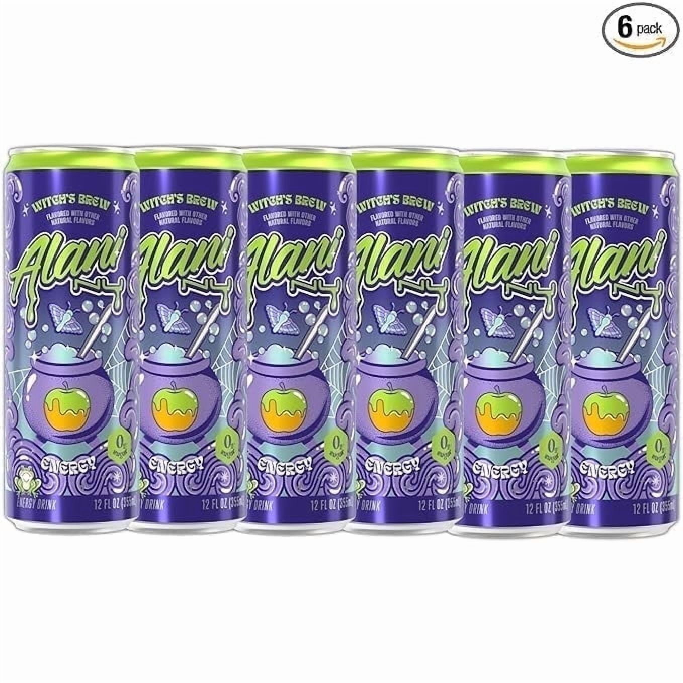 New Alani Energy Drinks Witches Brew - Limited Edition Flavor, Sugar-Free, Low-Calorie, 200mg Caffeine, Energy Boost Drink 12 fl oz (Pack of 24) Repackaged By PickNGo Market