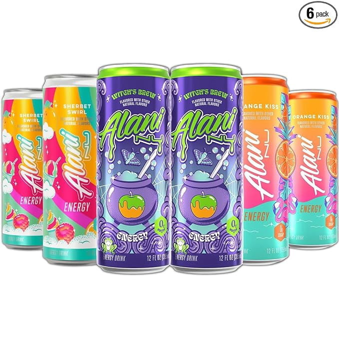 New Alani Energy Drinks Witches Brew, Sherbet Swirl, Orange Kiss