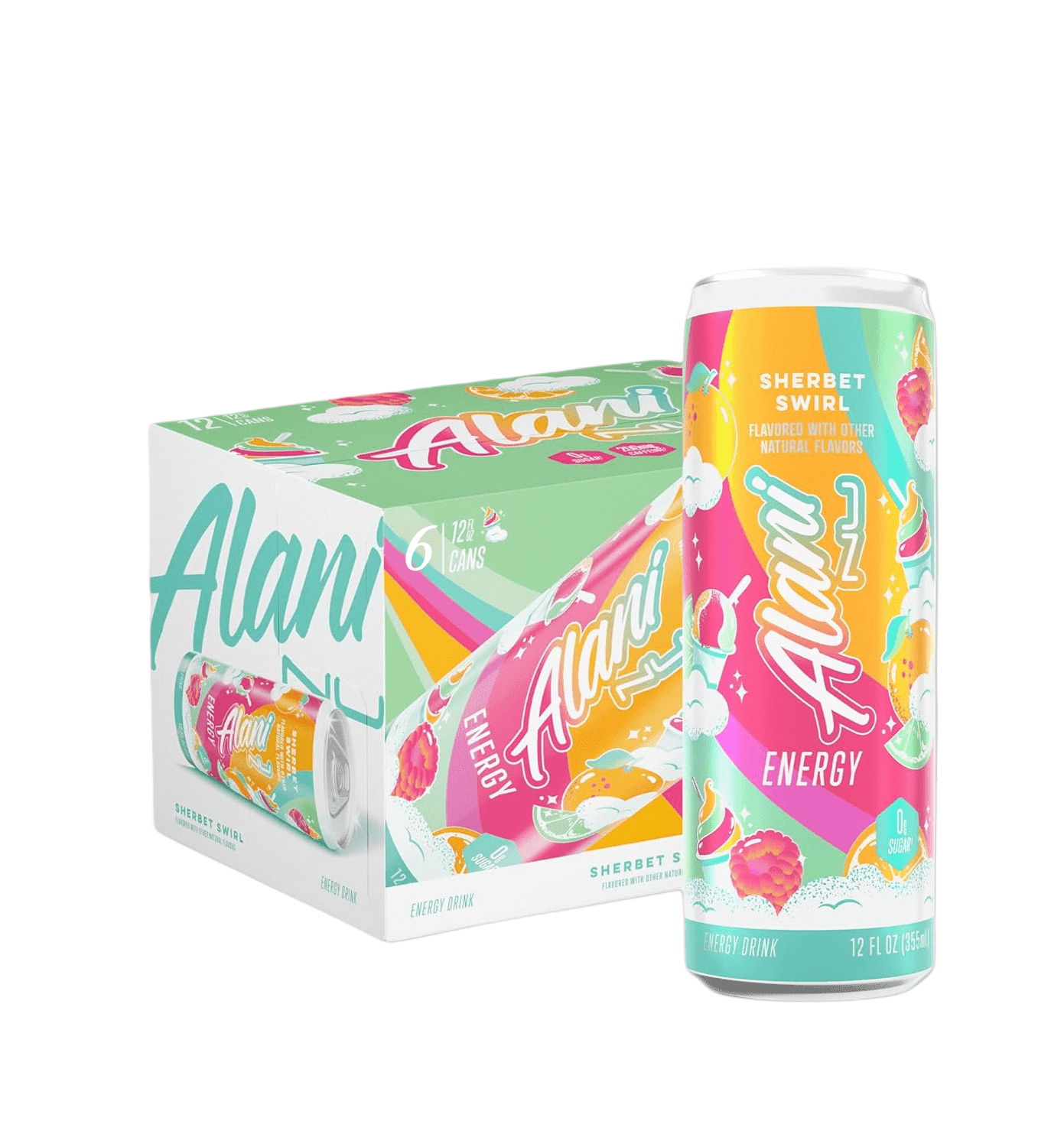 Alani Sherbet Swirl Energy Drink 12 ounce 6 Pack
