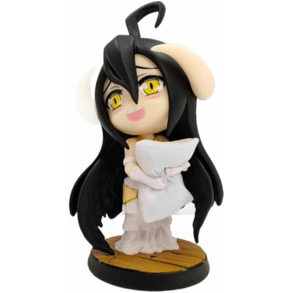 New Albedo Figure, Holding A Pillow Q Version Albedo Action Figures 12cm/4.7inch PVC Handmade Anime Character Statue Model Decoration Gifts