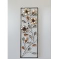 thumbnail image 1 of New All American Collection Flower and Leaves Aluminum/ Metal Wall Decor with Frame 12"x36", 1 of 2