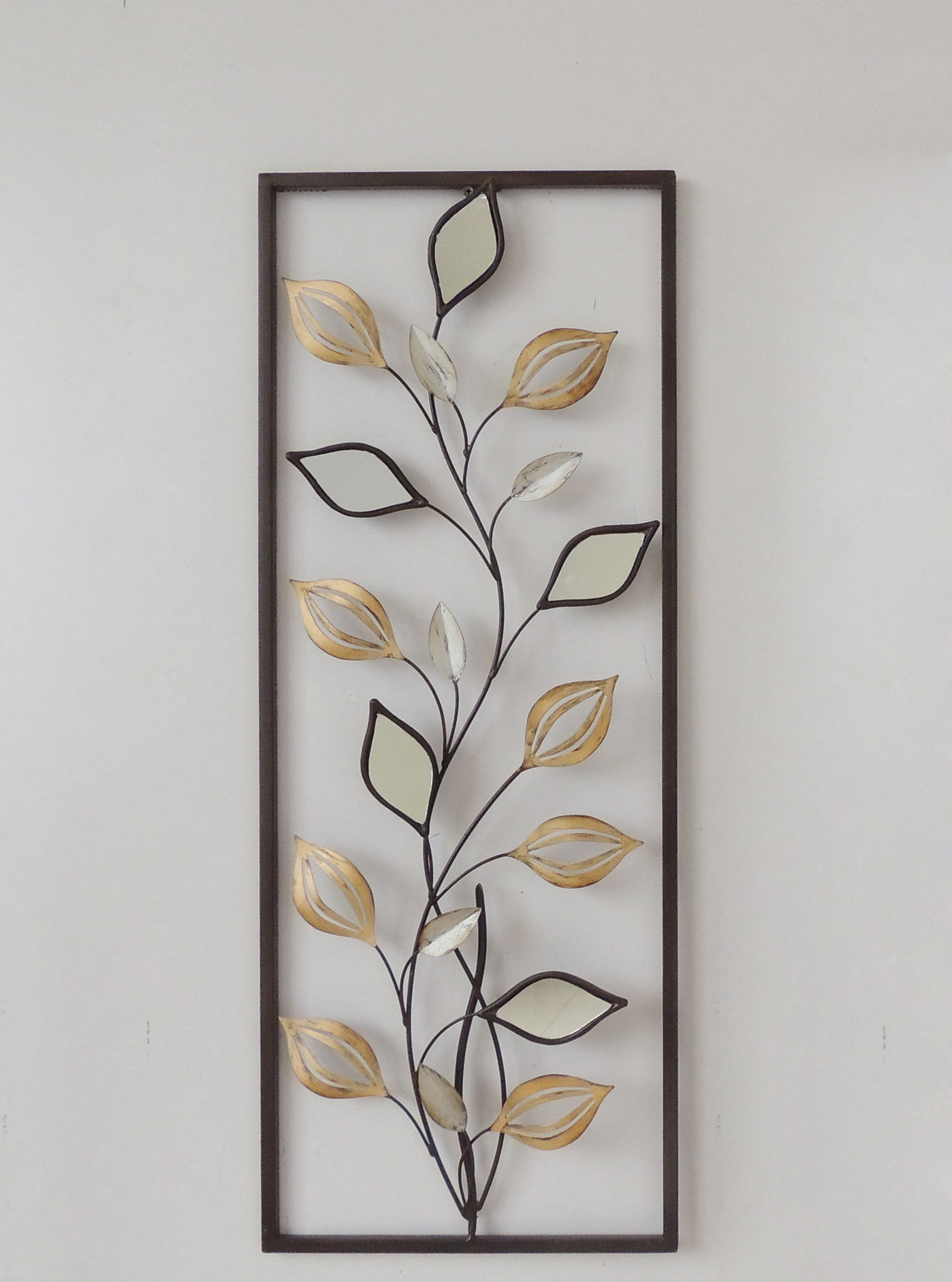 Modern Chic Gold and Mirror Leaf Aluminum Wall Decor