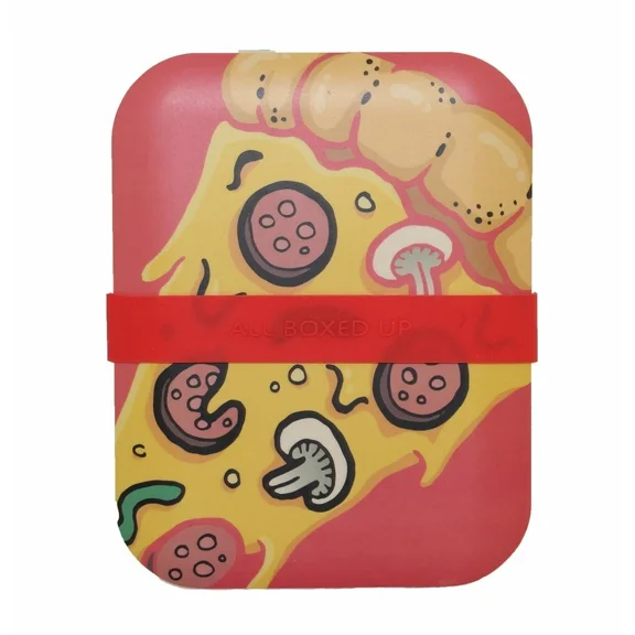 New All Boxed Up Eco Friendly Retro Pizza Lunch Box Food Storage Container