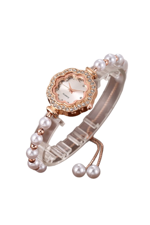 New All-Match Small Lace Diamond Bracelet Watch Women's Pearl Quartz Watch