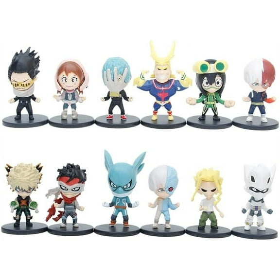 New All Might, Green Arrow, Bakugo, Bomb Arm Figure, Q Version 12pieces Standing Action Figure 7cm/2.8inch PVC Model Statue Decoration Gifts