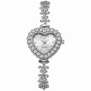 Women\'s Heart-Shaped Bracelet Watch in Gunmetal Buy Heart Shaped Bracelet Watch Rhinestone Women main image 2