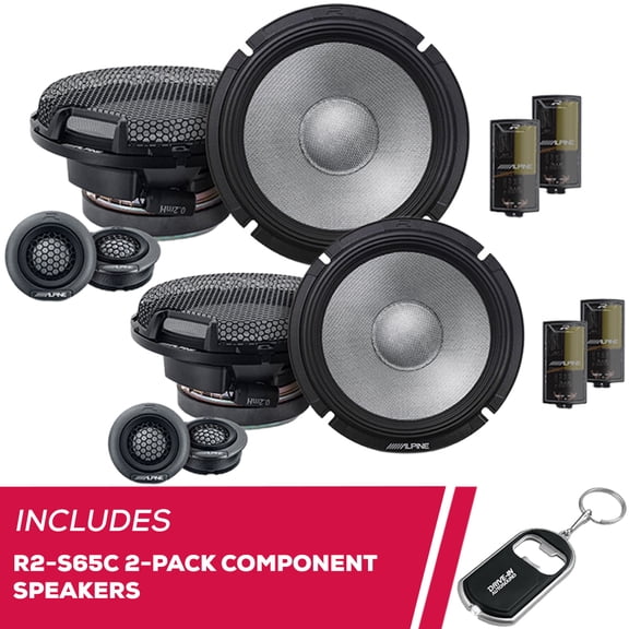 New Alpine 2-Pack R2-S65C Next-Generation R-Series 6.5" 2-Way Component Speakers