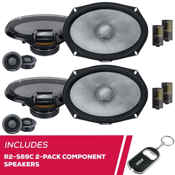 New Alpine 2-Pack R2-S69C Next-Generation R-Series 6"x9" 2-Way Component Speakers