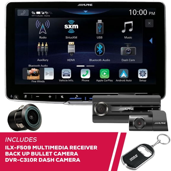 New Alpine Halo9 ILX-F509 9" Multimedia w/ Bullet Camera & DVR-C310R Camera