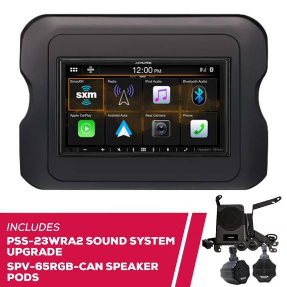 New Alpine I407-WRA-JL 7" Receiver w/ PSS-23WRA2 Sound System & Speaker Pods