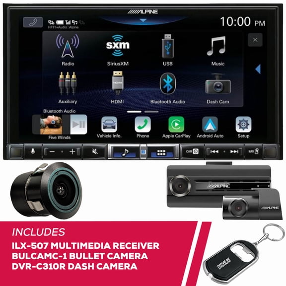 New Alpine ILX-507 7" Multimedia w/ Bullet Camera & DVR-C310R Dash Camera