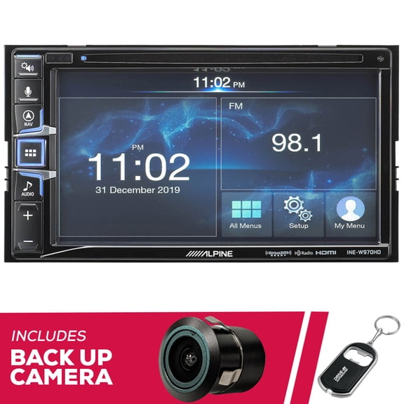 New Alpine INE-W970HD 6.5" Navigation DVD/CD w/ Bluetooth & Bullet Camera